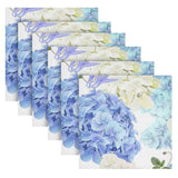 Blue White Hydrangea Flowers Cloth Napkins 20 X 20 inch Polyester Washable Co... Hydrangea