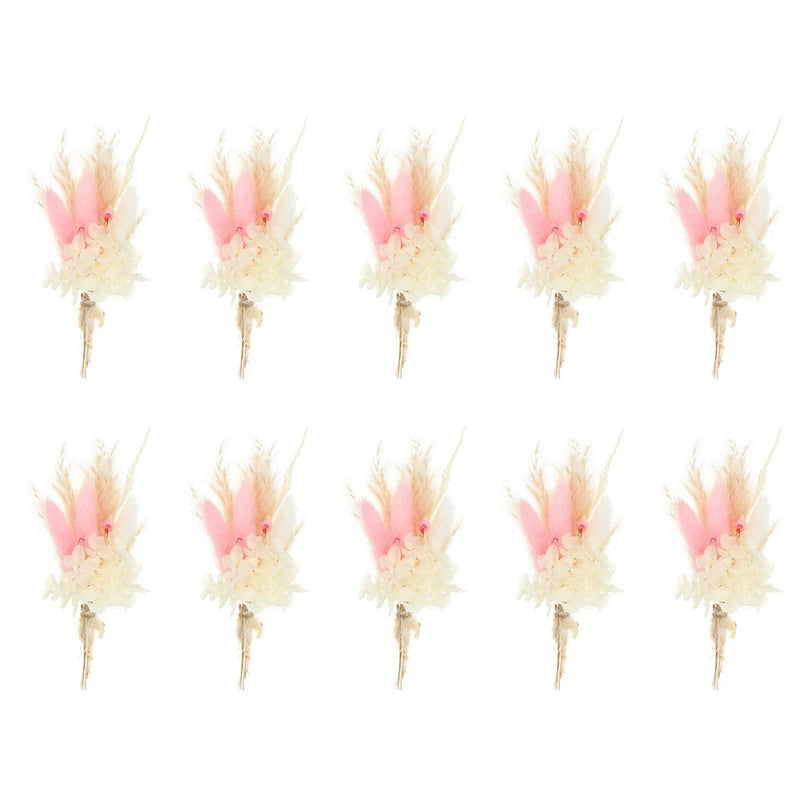 10 Pcs Mini Pampas Grass Dried Flower Bouquet Baby's Breath Boho Gift Light Pink Pampas Grass