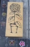 Great Impressions Flower Plant Pot Hydrangea E399 Rubber Stamp Wood #Q25 Hydrangea