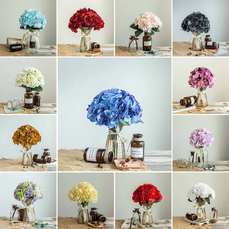25 Silk Hydrangea Wedding Bouquets Flowers DIY Crafts Home Decorations 5 Bushes Hydrangea