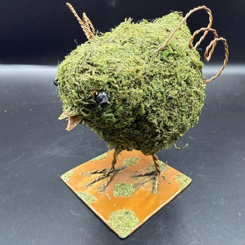 Artificial Moss Chick Figurine - Easter/Spring Green Plant