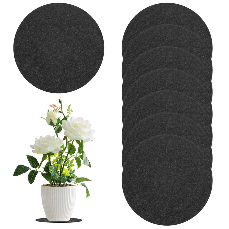 8-Pack Cork Plant Coasters, 7.9 Inch Cork Plant Mats for Garden [Gray] Garden Plants