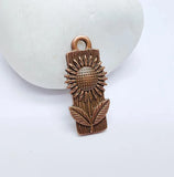 2 Pcs Flower Charms, Floral Pendant, Herb Earring Charms Sunflower Dangle G36669 Sunflower