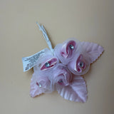 Amscan Satin Sheer Five Flowers With Rhinestones Mini Picks Light Pink Bouquet