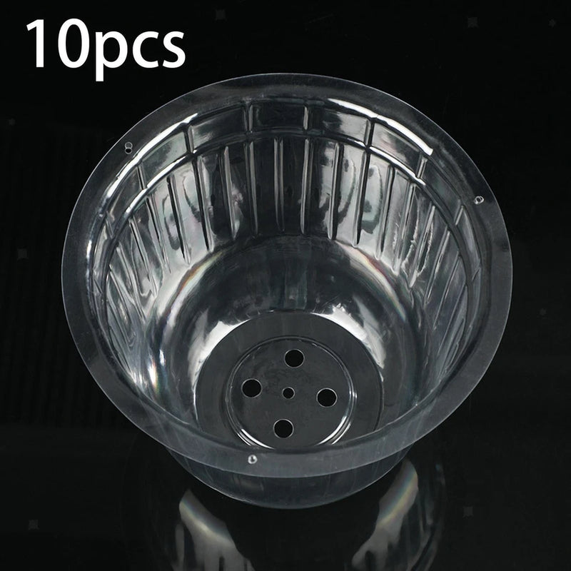 Clear plastic plant cloche cover with vented base holes