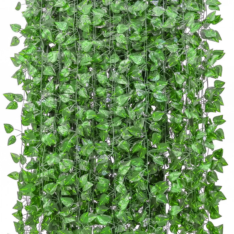 48 Pcs 336 Feet Fake Climbing Vines Ivy for Bedroom, Artificial Greenery Foli... Green Plant