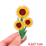 Sunflower Embroidery Iron On Patches Thermo Transfer Decorative Badge Gift Sunflower
