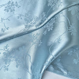 Floral Jacquard Satin Fabric 58'' Wide Silky Charmeuse Fabric For Gown Kimono Flowering Plants
