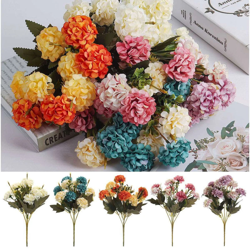 10 Heads Artificial Hydrangea Flower Silk Bouquet Party Wedding Home Xmas Decor Hydrangea