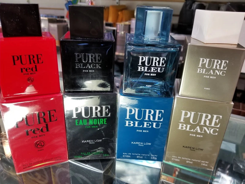 Pure BLANC or BLEU or RED or EAU NOIRE by Karen Low 3.4oz 100ml EDT Spray SEALED EDT