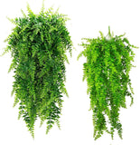 2 Pcs Artificial Hanging Plants Fake Hanging Boston Ferns Plants for Outdoro Green Plant