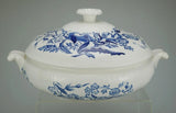 Wedgwood Ranunculus Blue Round Covered Vegetable Dish with Two Handles QW11 Ranunculus