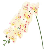 1-Pack Artificial Orchid Flowers 9 Large Petals for Home[Spotted Yellow Green] Green Plant