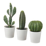 Ikea Cactus Fejka NEW set of 3 Green Artificial Plastic 605.229.97 Free Ship! Green Plant
