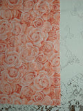 REMNANT Packed Pink Roses JoAnn Fabric Large Floral Cotton Quilt Fabric 14x21" Roses