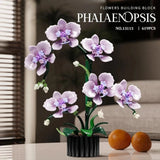 619 PCS Phalaenopsis Building Blocks Flowers Orchid Potted Plants Simulation,to Orchids