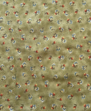 Marcus Fabrics Deco Demure Laura Berringer Green VTG Fabric- BY THE HALF YARD Flowering Plants