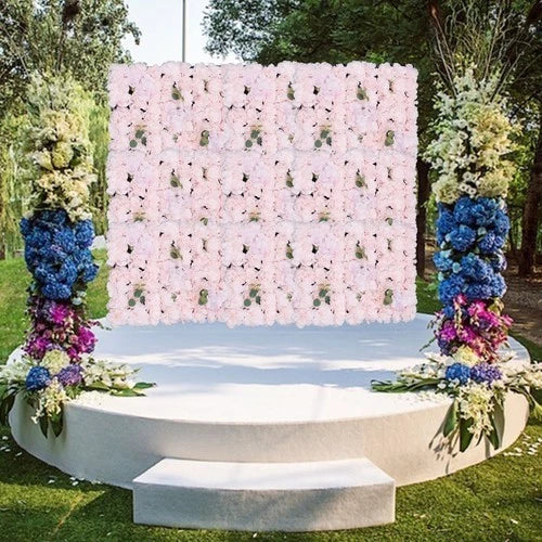 6x Flower Wall Panel Artificial Hydrangea Rose Photo Wall Wedding Stage Decor us Hydrangea