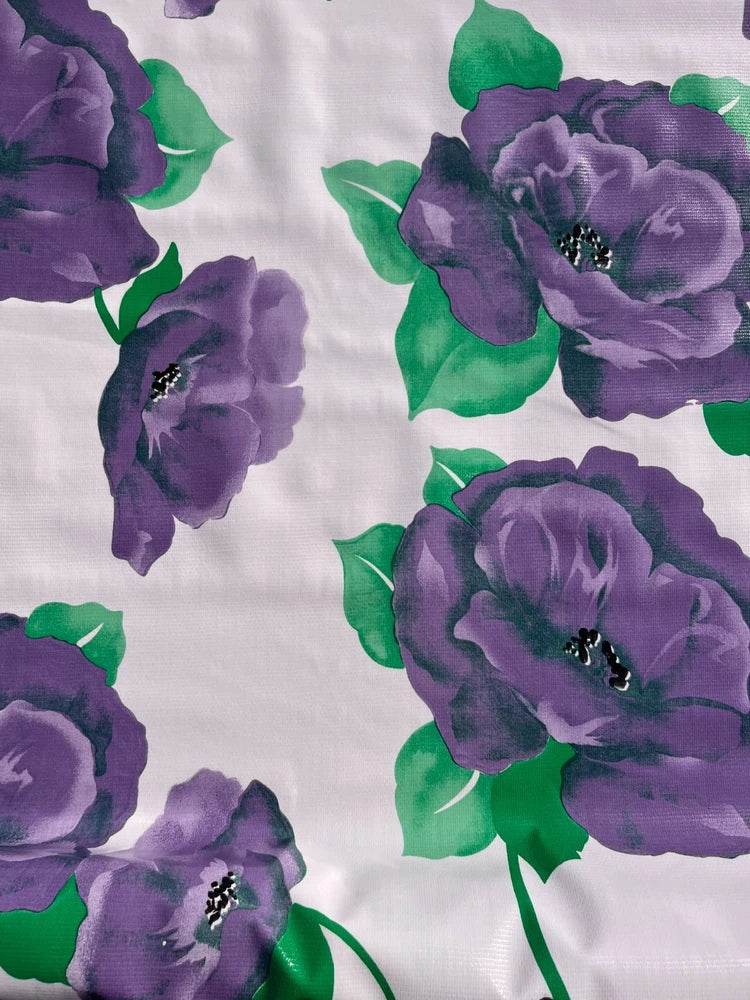 Oilcloth Fabric Iceland Lilac Pattern Sold in Yard or Bolt Flowering Plants