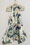 Lulus Dress Womens Medium Ivory Hydrangea Haven Floral Skater Quiet Luxury Hydrangea