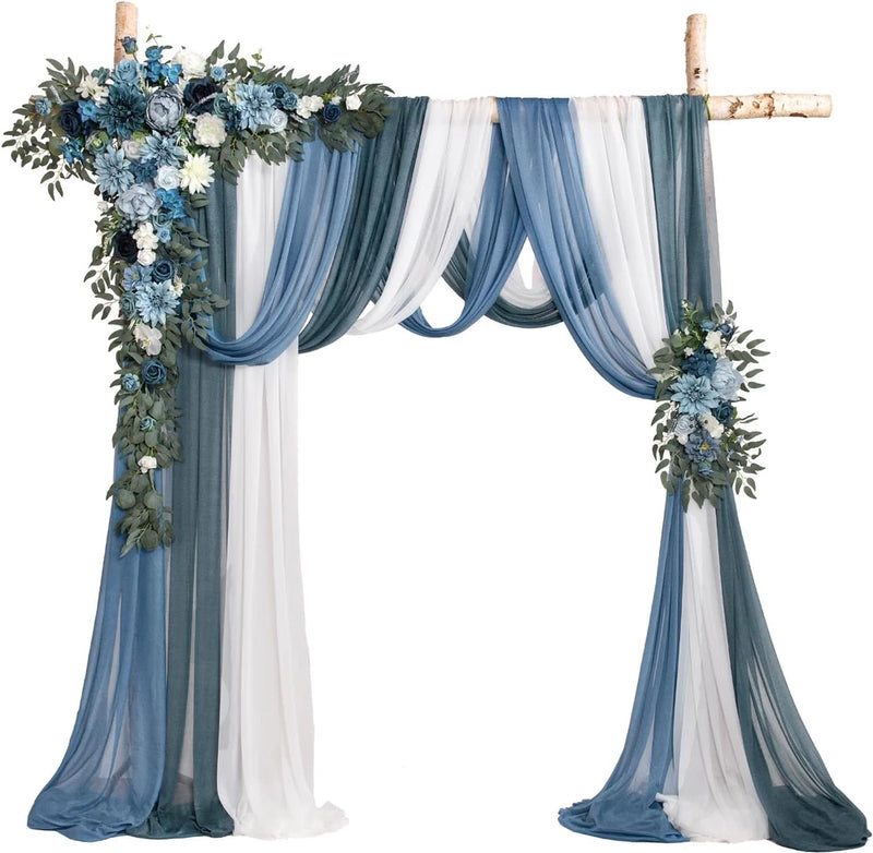 Wedding Arch Flowers Kit - Deluxe 5pcs Artificial Floral Swag with 3 Sheer Hydrangea