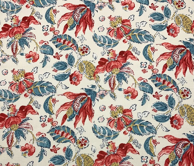 COVINGTON CHIARA AMERICANA PINK FLORAL MULTIUSE 100% LINEN FABRIC BY YARD 54"W Flowering Plants