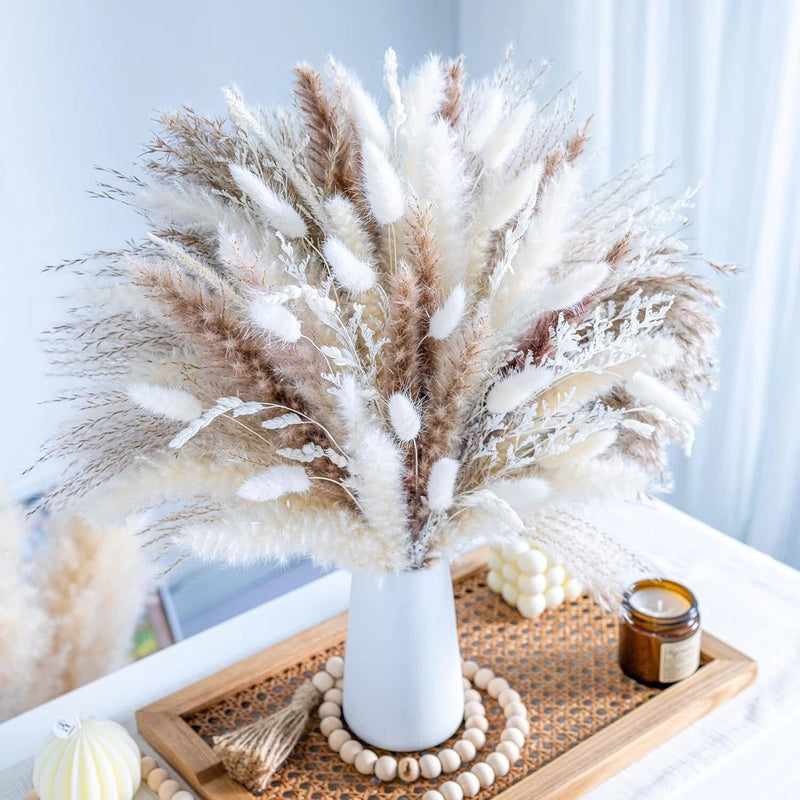 96pcs Natural Dried Boho Grass Pampas Grass Bouquet Pampas Grass