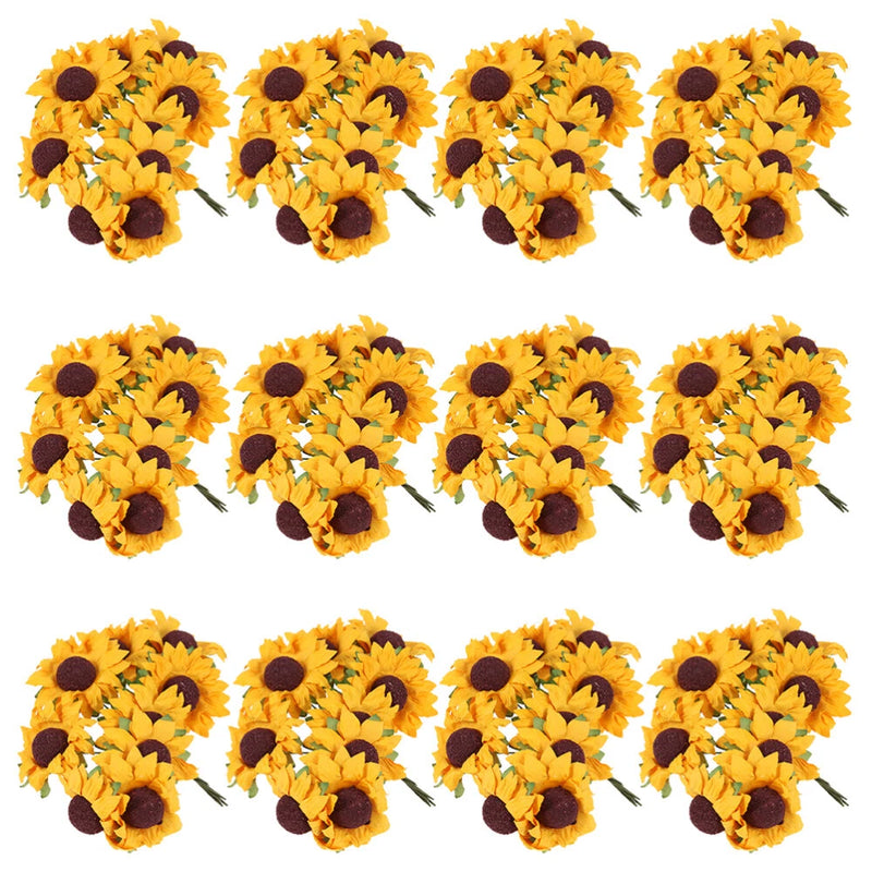 200 Pcs Paper Sunflower Artificial Flowers for Wedding Party Craft Home Decor Sunflower
