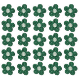 50 Pcs Mini Daisies Flower Sew on Patches, Flower Appliques Patches, Dark Green Daisies