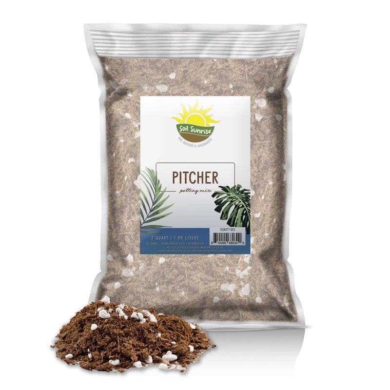Pitcher plant potting soil mix bag with loose dark soil, 2 qt