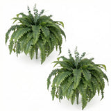 Artificial Ferns for Outdoors, 2 Pack 38IN Fake Ferns for Artificial Plants L... Green Plant