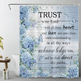 Scripture Blue Hydrangea Vintage Flower Shower Curtain Bathroom Decor 60X72 Inch Hydrangea