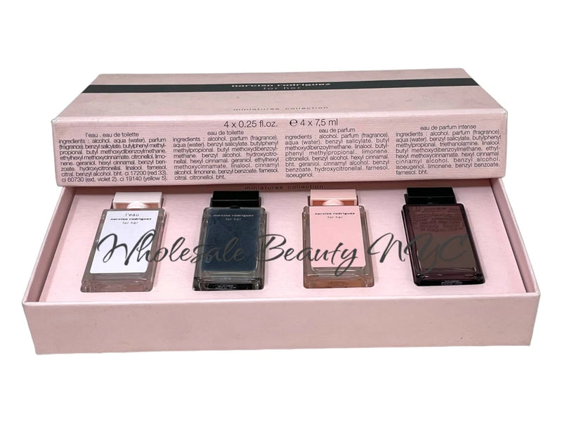 Narciso Rodriguez for Her 4 Miniatures Collection 0.25/7.5 ml Each NIB See Picts EDP