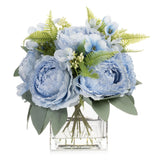 Artificial Flower Arrangement with Vase,Mixed Artificial Silk Peony Flower in... Peony