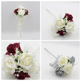 Artificial Wedding Flowers Rose Flower Girl Wand in 36 Colours Bouquet
