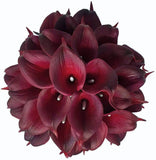 20 Pack 14" Calla Lily Artificial Flowers Ð Real Touch Burgundy Latex Flowers... Lily