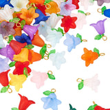 100Pcs Acrylic Lily Charms Morning Glor Flower Pendants For Jewelry Making 20mm Lily