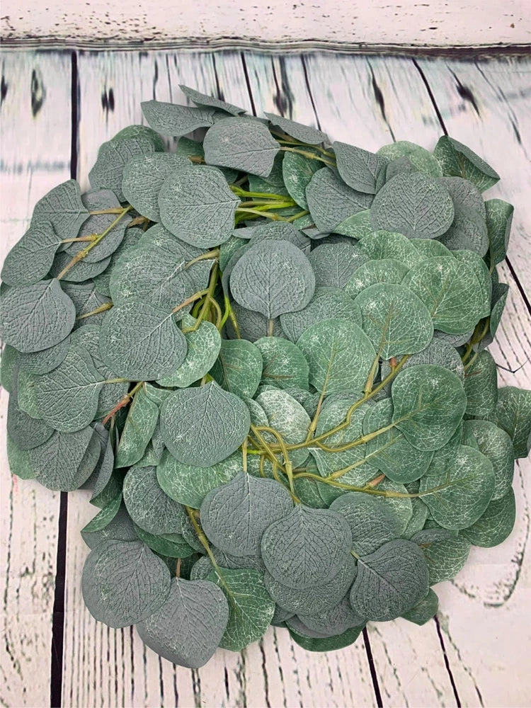 2 Pack 3 Feet Artificial Eucalyptus Garland with Willow Leaves Faux Greenery Green Plant