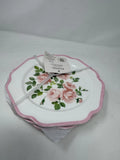 LAURA ASHLEY Melamine Pink Roses 8.5"Salad Plates (SET OF 4) NEW Shabby Chic HTF Roses