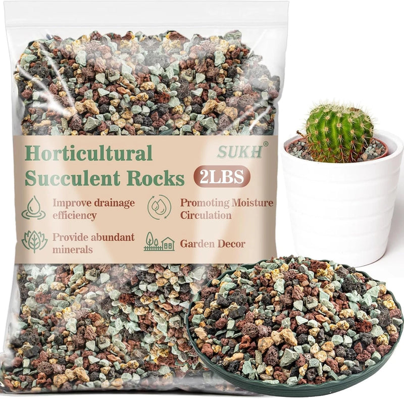 Horticultural succulent rocks and lava gravel potting mix for bonsai and orchids, 2LBS