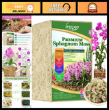 Natural Sphagnum Moss 3.3lb - Long Fiber Orchid Potting Mix for Plants, Terrariu Orchids