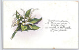 Vintage Birthday Postcard Lily of the Valley Flowers Series 820 Lily
