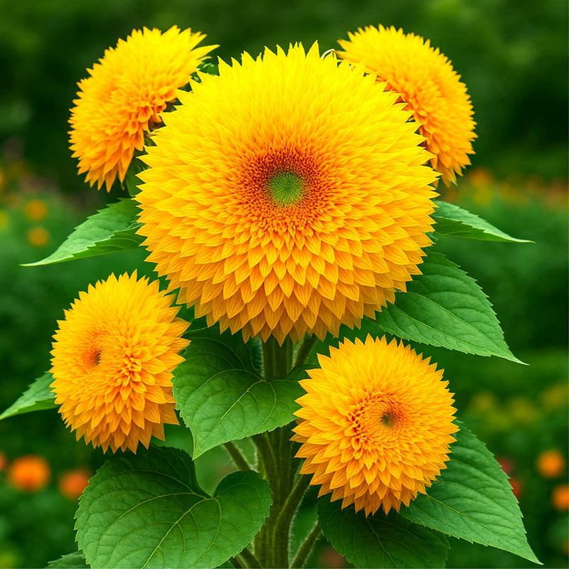 100+ DWARF TEDDY BEAR SUNFLOWER SEEDS __ HEIRLOOM ¥ POM-POM ¥ USA FREE SHIPPING Sunflower
