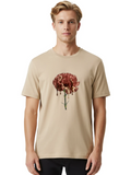 Melting-Carnation Mens Graphic Tee, 100% Cotton, Casual Summer Wear Carnation
