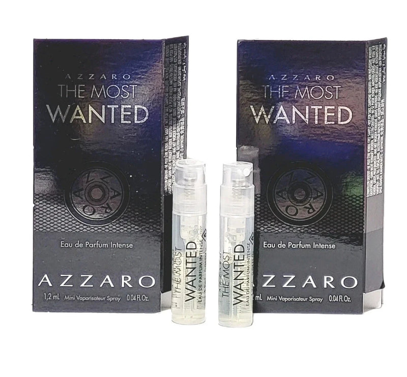 2x Azzaro The Most Wanted Intense 0.04oz / 1.2ml Perfume 100% Authentic Sample EDP
