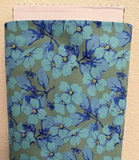 MARTHA NEGLEY NATION OF FLOWERS AQUA DOGWOOD FLORAL COTTON FABRIC HALF YARD Flowering Plants