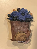 Marjolein Bastin Blue Hydrangea Flower Pot Snail Magnet Rustic Farmhouse Cute Hydrangea