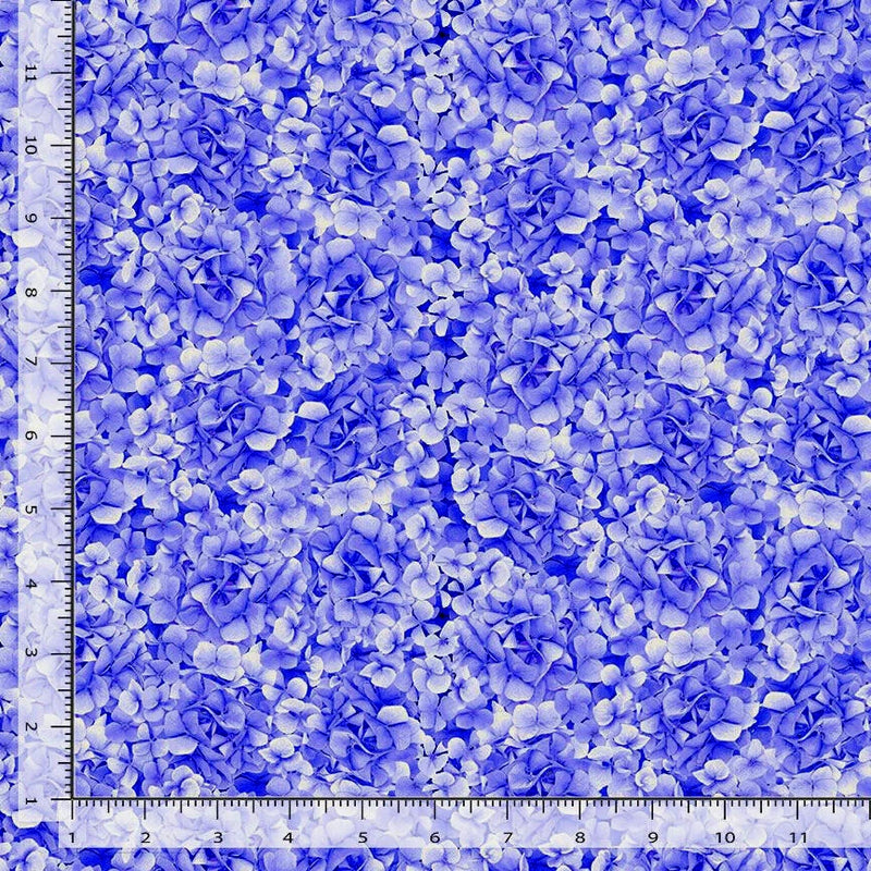 Hydrangea Bliss Fabric Flower Petals Cotton Timeless Treasures CD1967 1.8 Yards Hydrangea