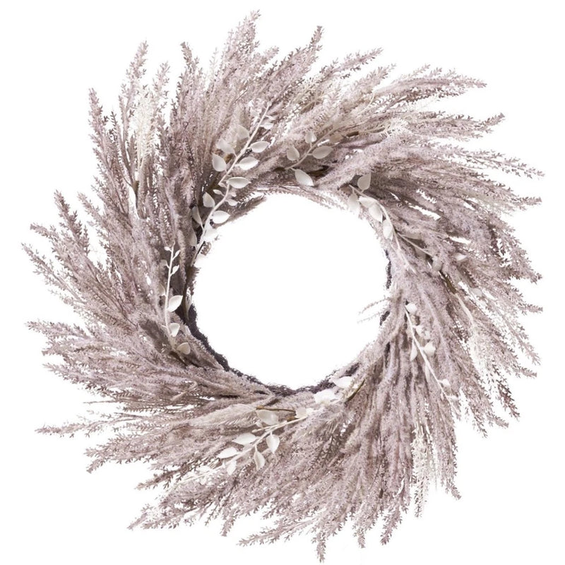24 Inch Artificial Pampas Grass Wreath Beige Cream Boho Front Door Decor Round Pampas Grass