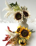 Rustic Pampas Grass Sunflower Cream Yellow Pre Made Bouquet Bunch Pampas Grass Pampas Grass